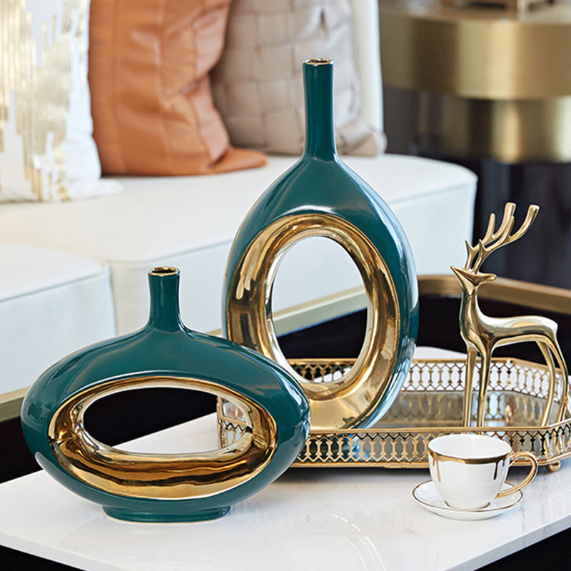 BUY NOW! MARIE GOLD EMERALD GREE VASES